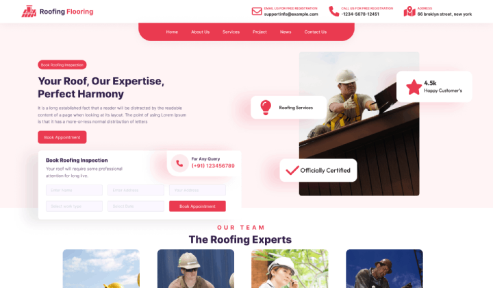 7 najlepszych motywów WordPress do podłóg i płytek 6 Roofing Flooring