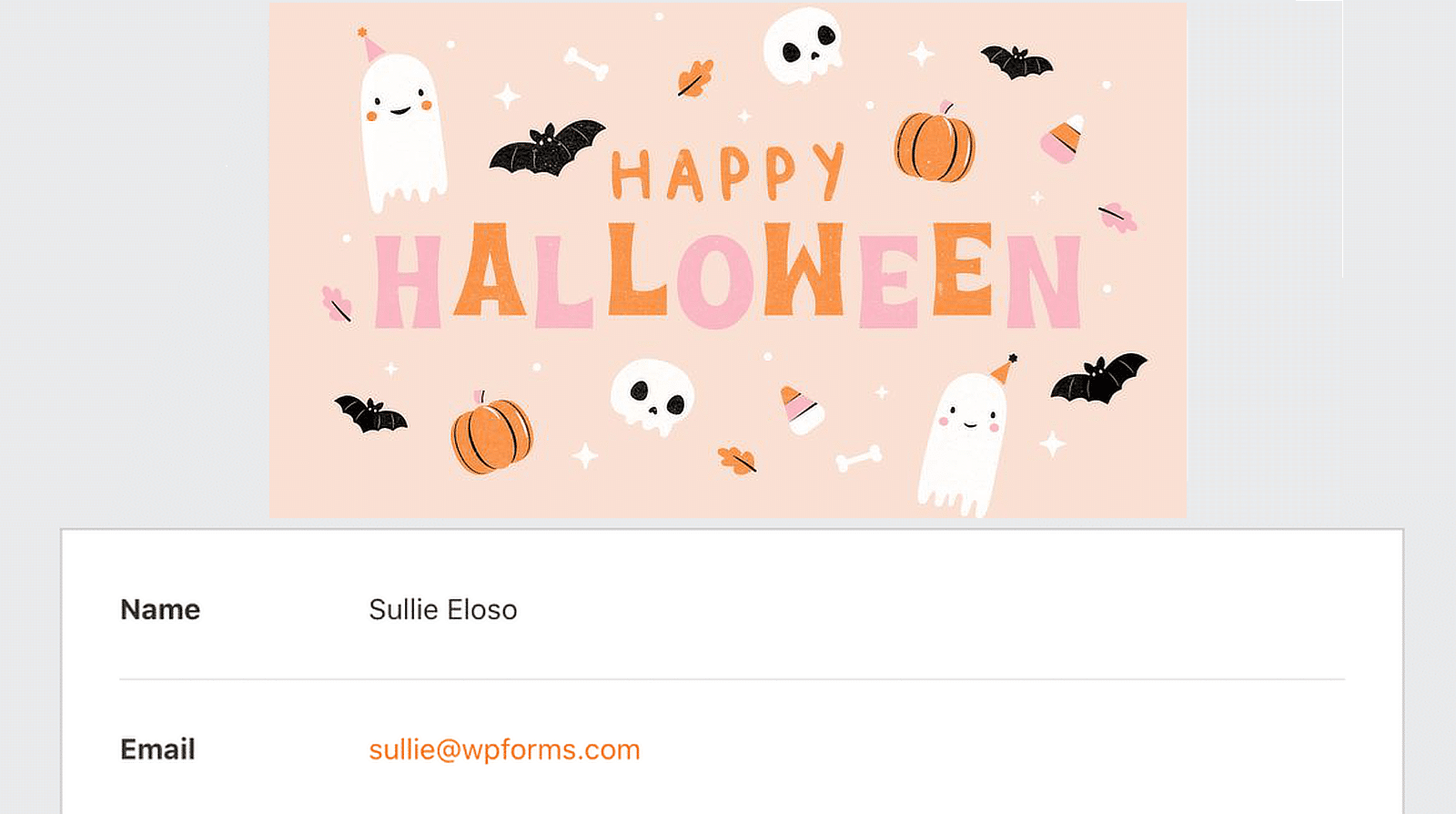 해피 할로윈 이메일 - WPForms happy halloween email