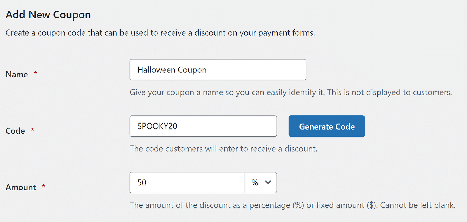 할로윈 쿠폰 - WPForms halloween coupon