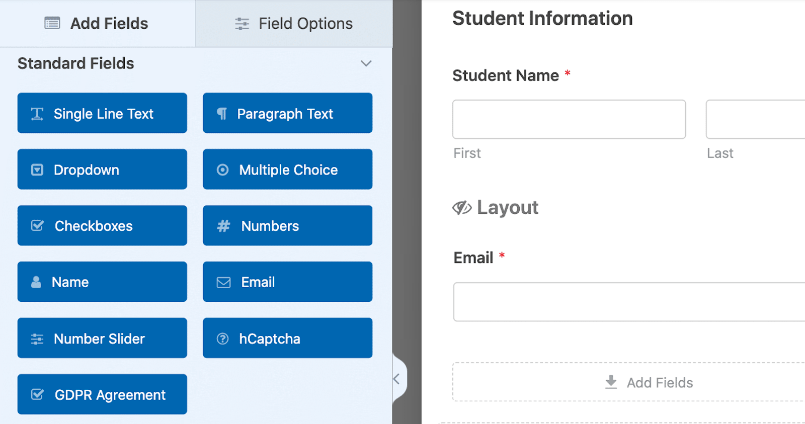 InscriptionFormBuilder - WPForms Student registration form builder