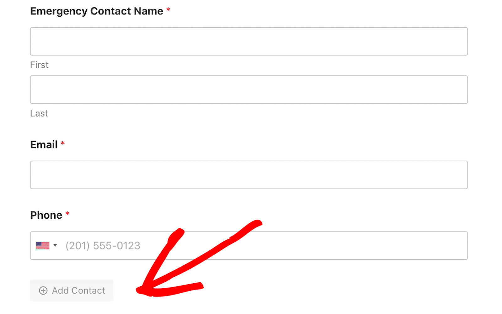 Repeater_AddButton – WPForms Add information with the repeater field