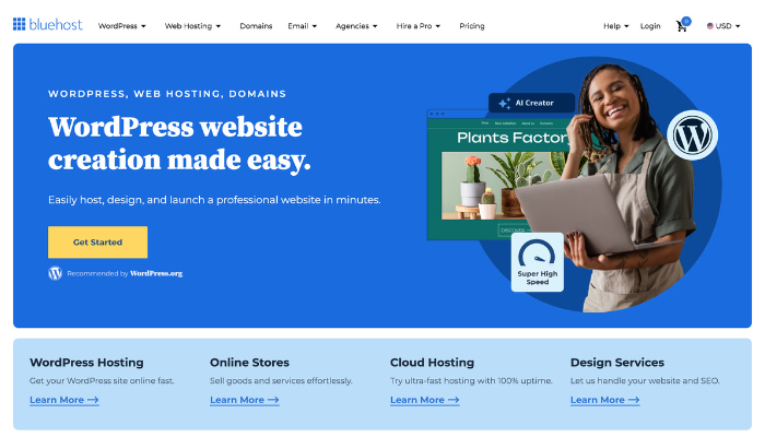 Las 4 mejores alternativas de WP Engine: servicios de alojamiento rápidos y confiables 10 bluehost 8032