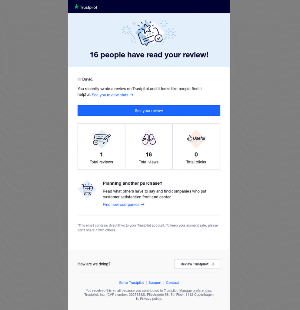 Turstpilot-E-Mail-Benachrichtigung – WPForms trustpilot email notification