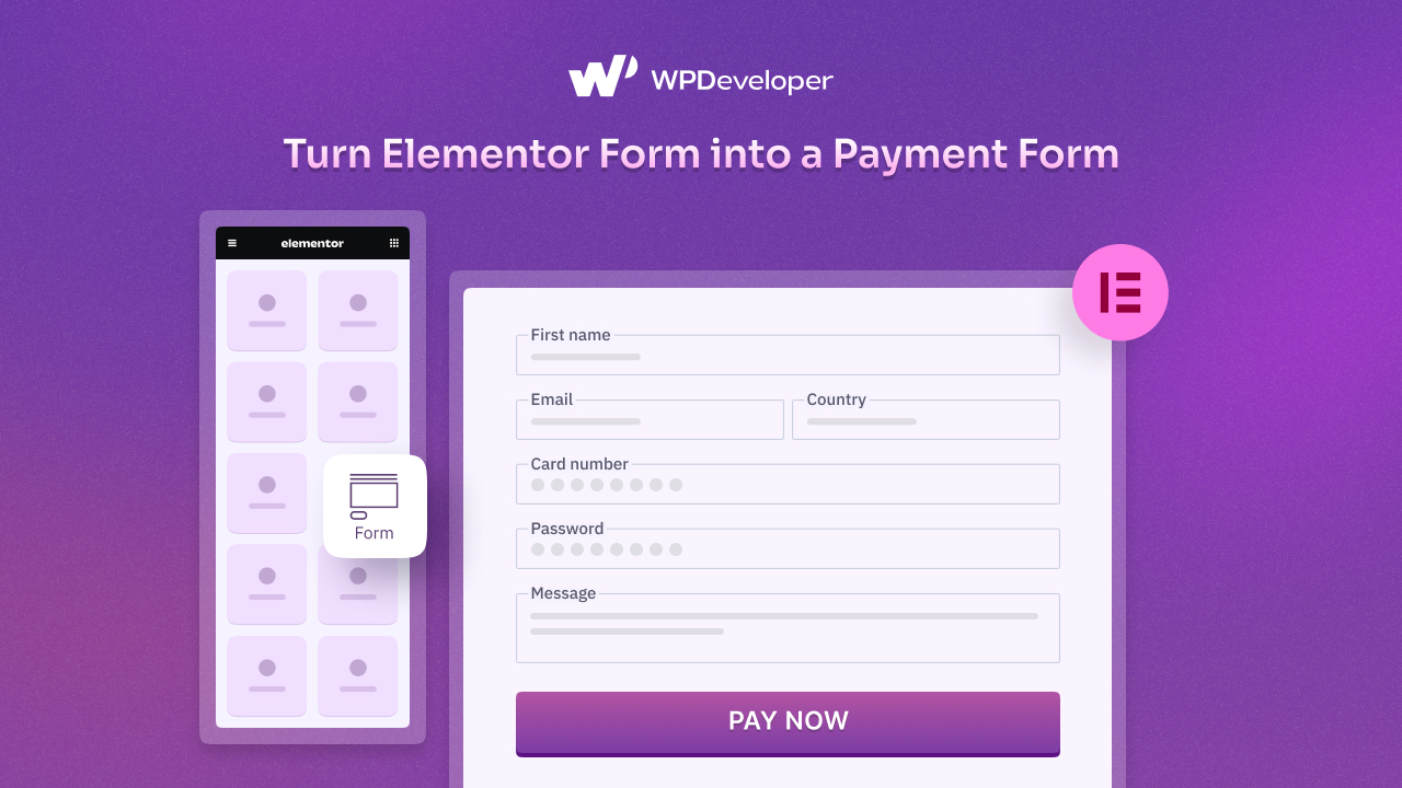 Elementor 양식을 결제 양식으로 변환 Transform Elementor Form into a Payment Form