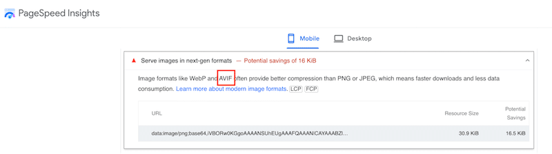 Google에서는 성능 향상을 위해 이미지를 AVIF로 변환할 것을 권장합니다. - 출처: PageSpeed Insights