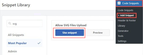Bagaimana Cara Mengunggah File SVG ke Situs WordPress dengan Aman? 7 Use Snippet in WPCode Snippet Library