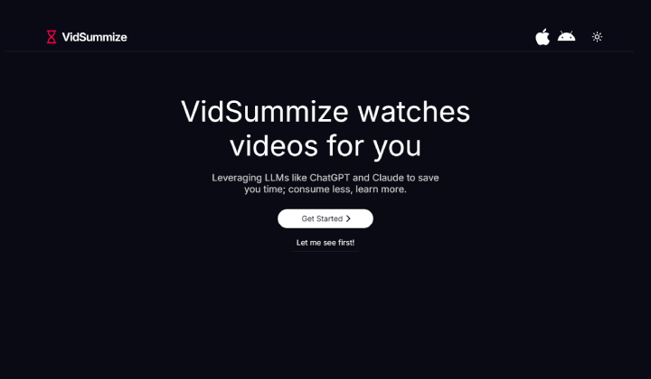 6 أفضل أدوات الذكاء الاصطناعي لتلخيص مقاطع فيديو يوتيوب 1 Vid summaize