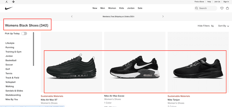 Contoh landing page yang sesuai dengan maksud pencarian - Sumber : Hasil pencarian Google