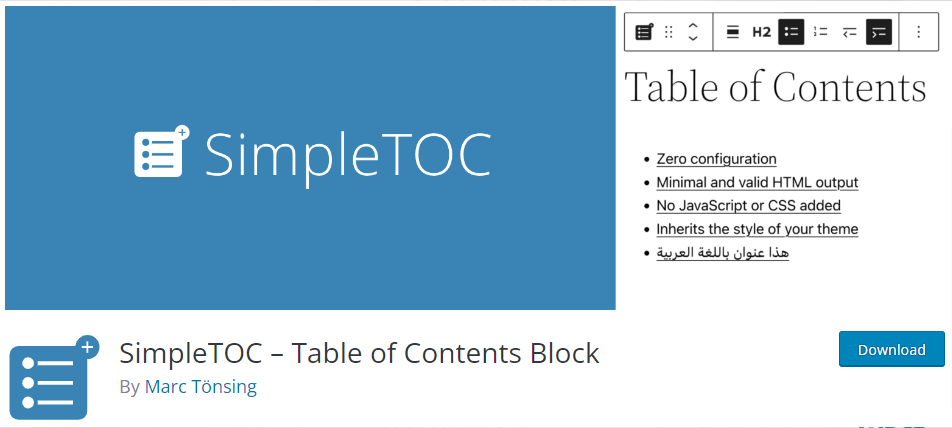 WordPress 7 で目次を作成する方法 SimpleTOC – Table of Contents Block