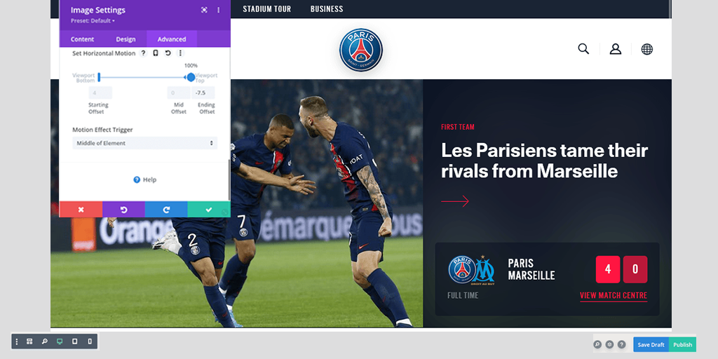 จะเพิ่มภาพเคลื่อนไหวแบบเลื่อนในเว็บไซต์ WordPress ได้อย่างไร 9 Creating new page for soccer tournament website