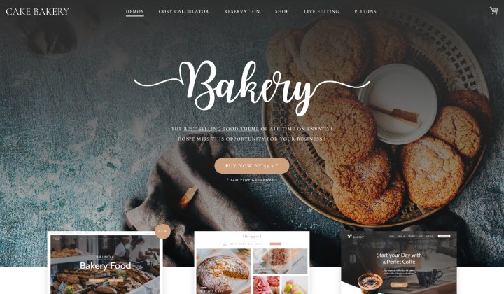 WordPress に最適なベーカリー Web サイト テンプレート 9 選 8 TF Cake Bakery