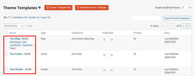 Seedprod-theme-sections-created - IsItWP - 免費 WordPress 主題偵測器 seedprod theme sections created