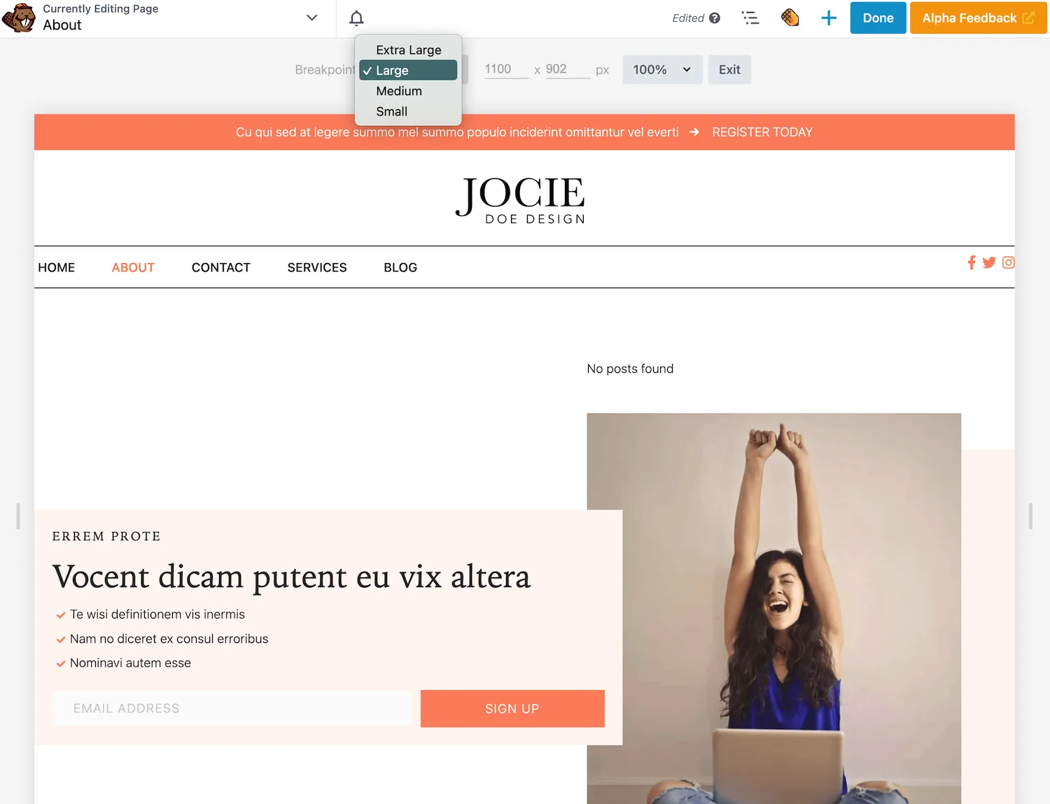Tamaño de edición responsivo