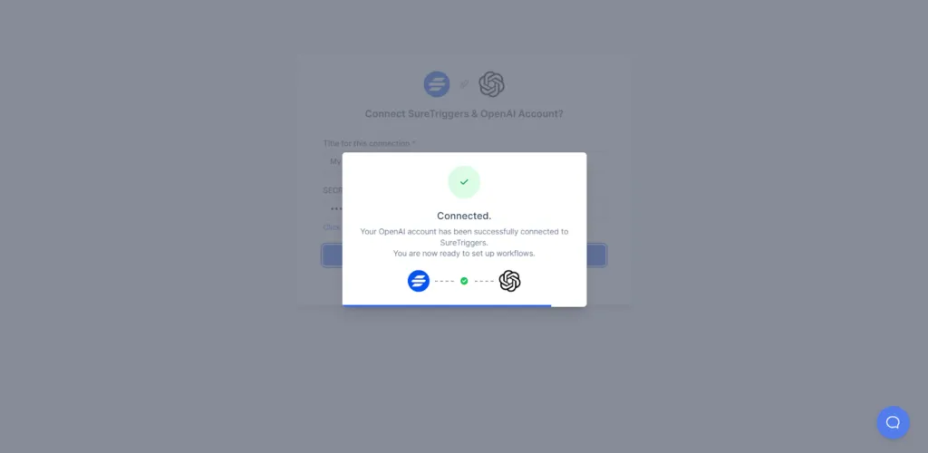 在 SureTriggers 和 OpenAI 之間創建連接