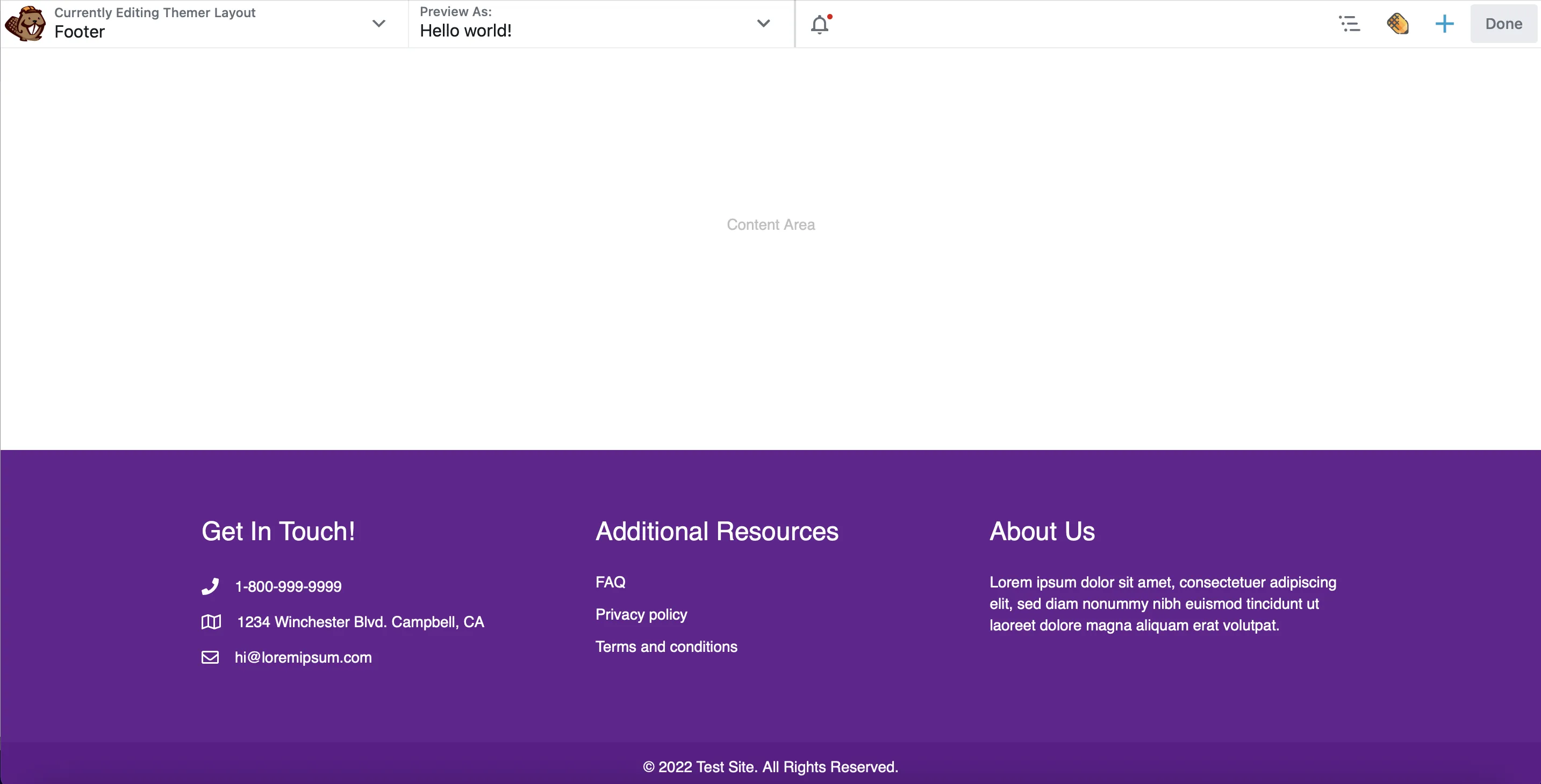 وحدات تذييل Beaver Builder الافتراضية
