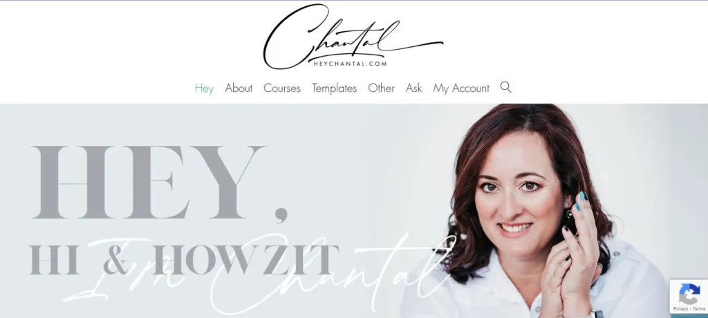 Hey Chantal è un sito web creato con Beaver Builder.