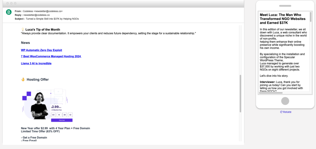 e-mail-captură de ecran
