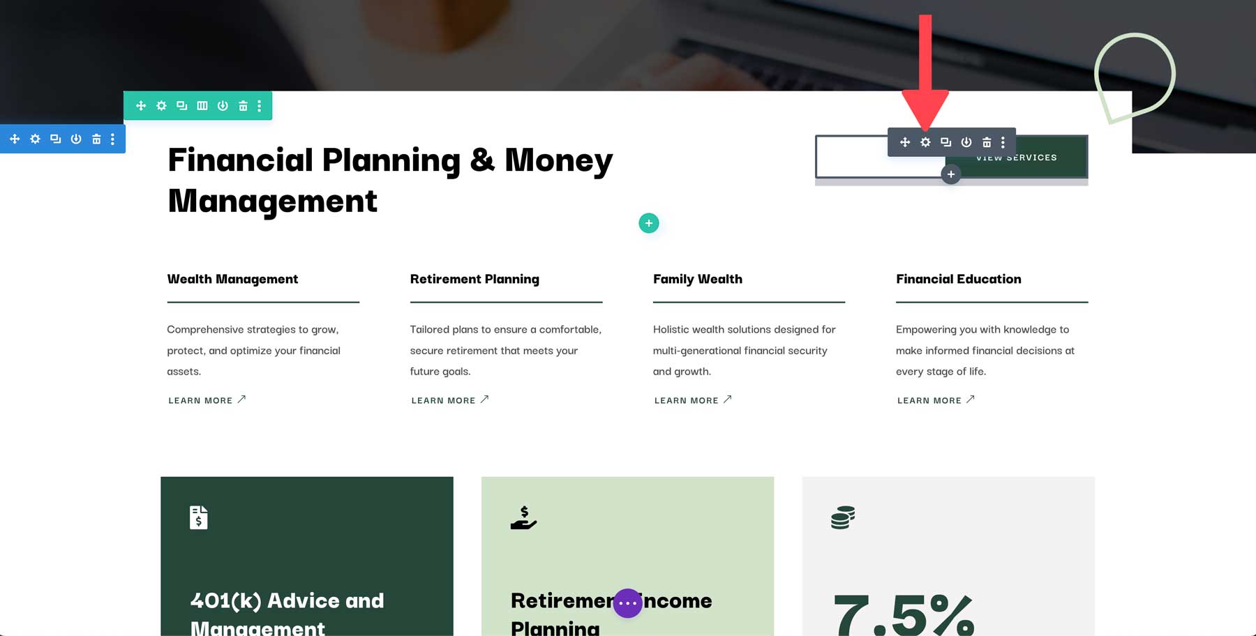 Situs awal Penasihat Keuangan untuk Divi
