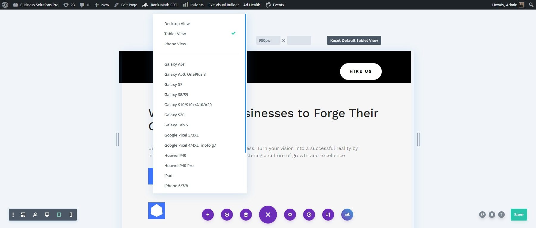 menu tarik-turun responsif divi