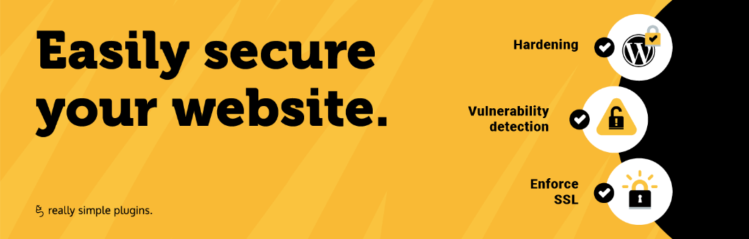 非常简单的 SSL 插件网页英雄,带有标题和一系列图标和功能。