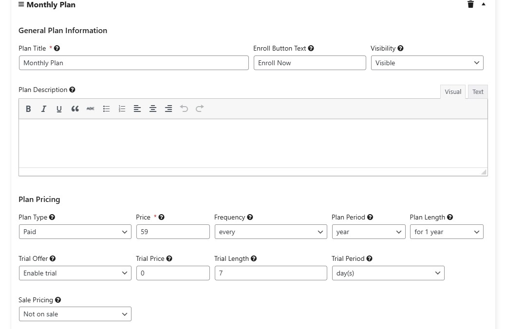 แผนการเข้าถึง LifterLMS