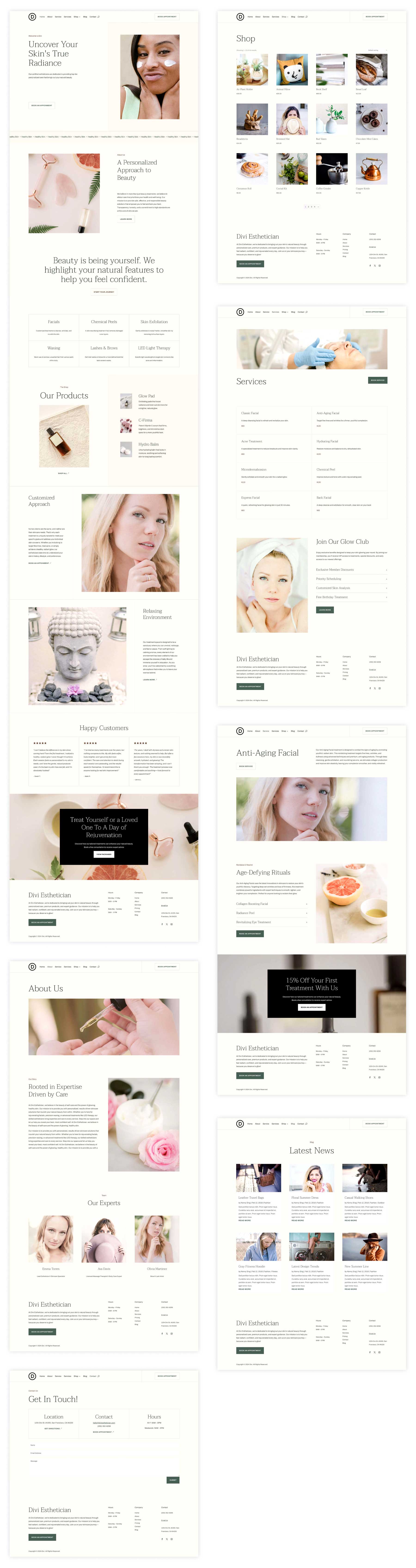 Divi 에스테틱 스타터 사이트