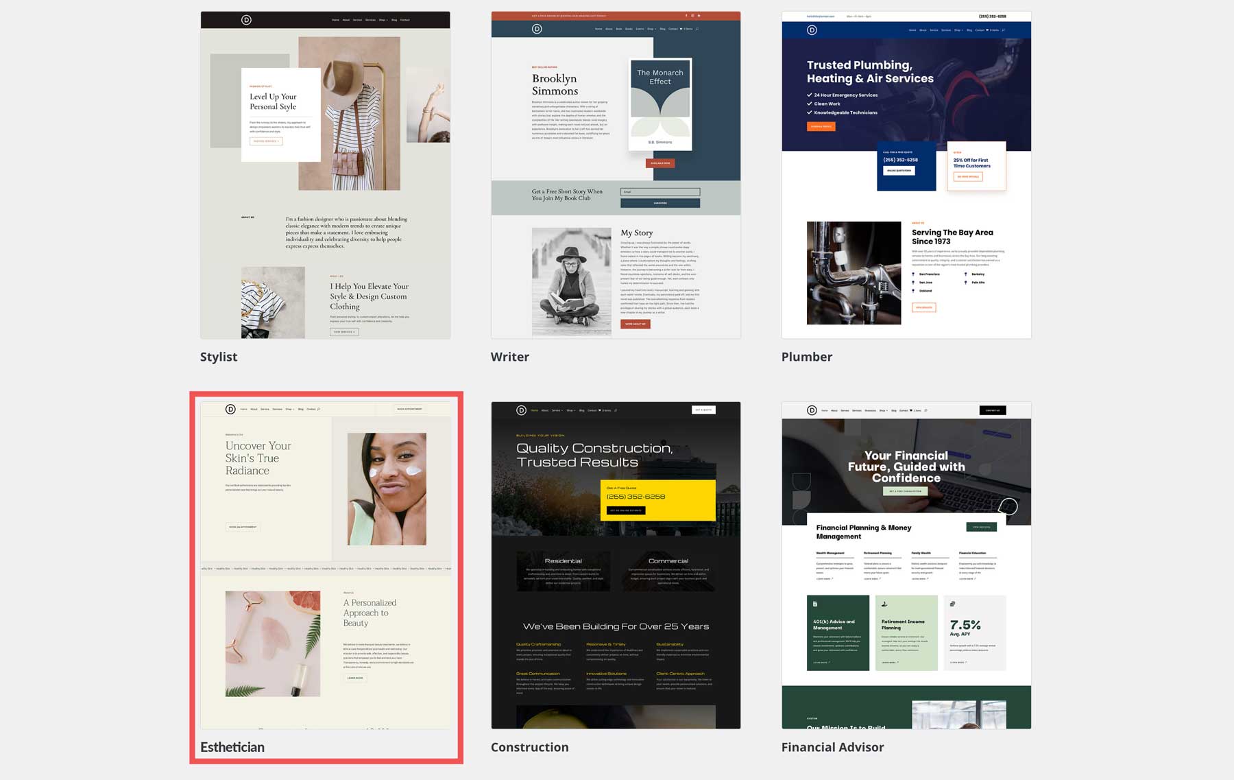 Divi 에스테틱 스타터 사이트