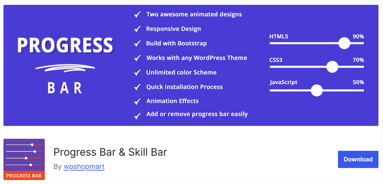 barra-di-avanzamento-e-barra-delle-abilità - IsItWP - Rilevatore di temi WordPress gratuito progress bar and skill bar