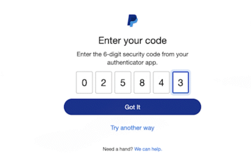 2FA 示例 - 来源:Heylogin