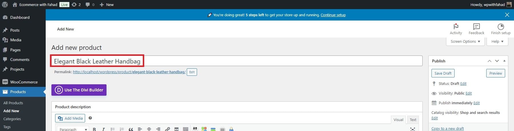nazwa produktu woocommerce