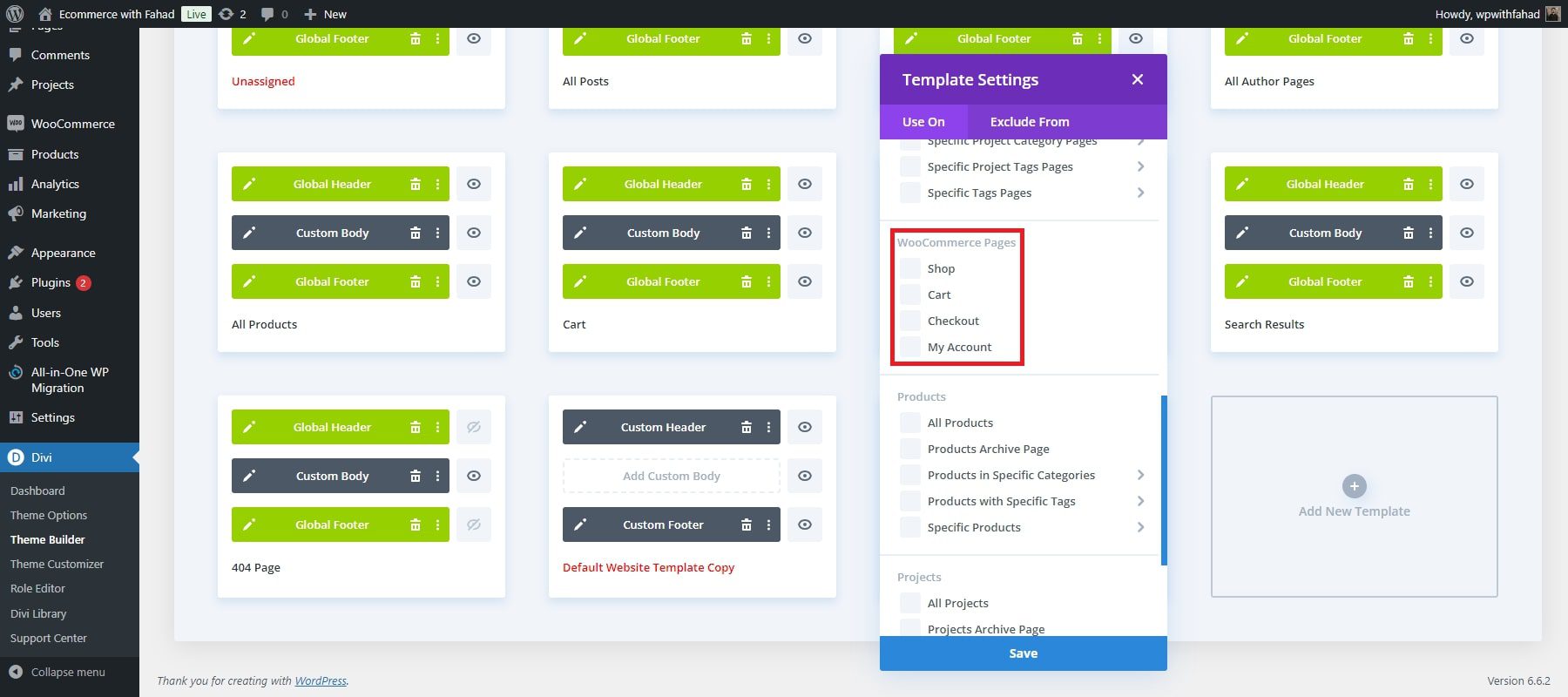 Strony woocommerce do tworzenia motywów divi