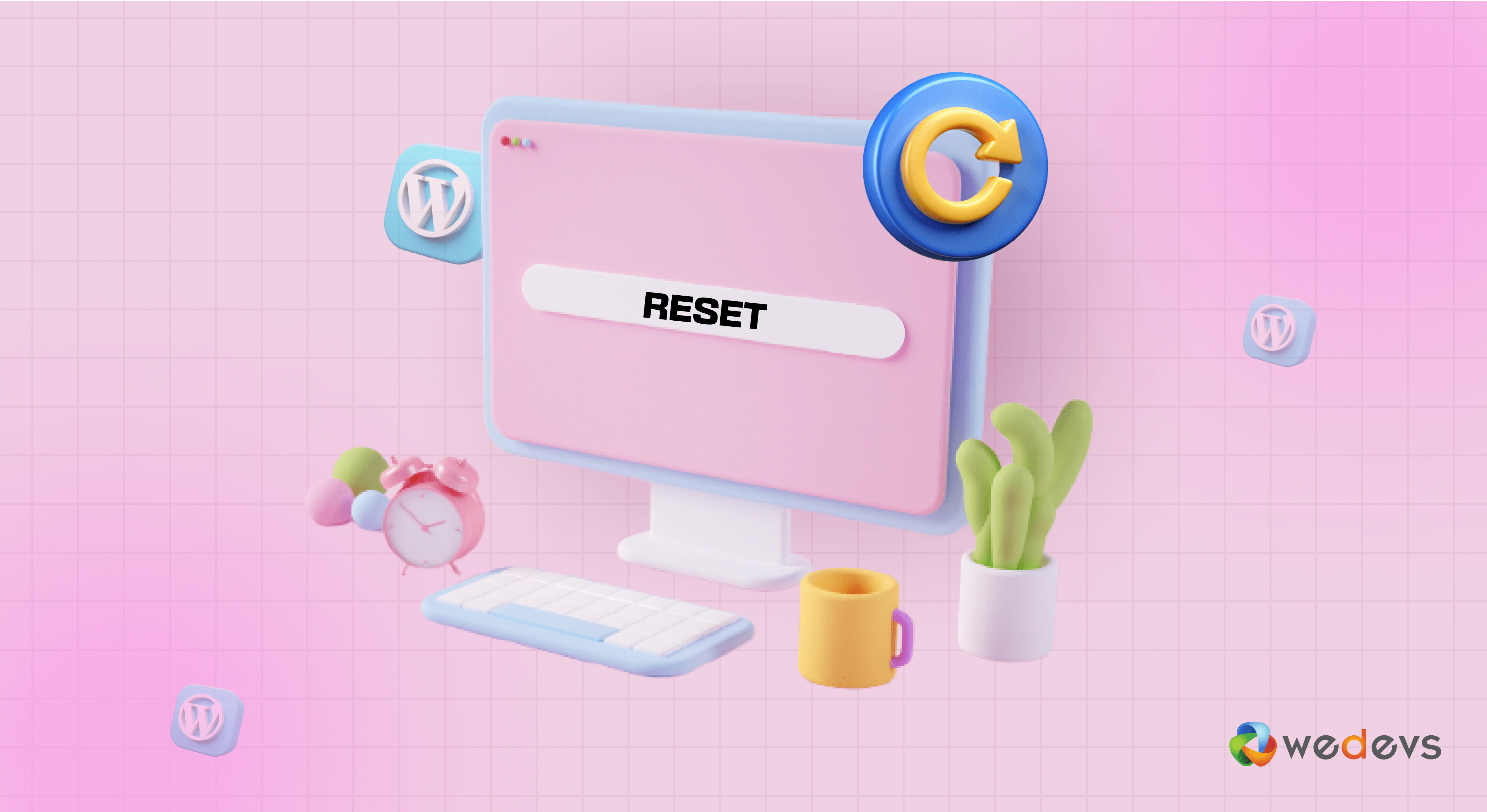 Questa immagine mostra come reimpostare un sito Web WordPress
