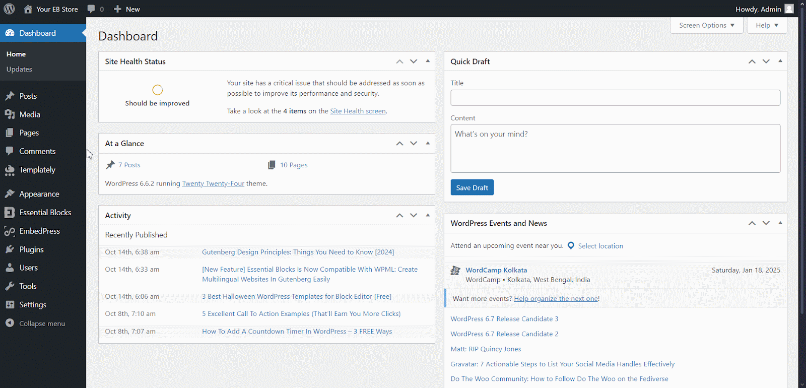 黑色星期五的 WordPress 网站 WordPress site for Black Friday