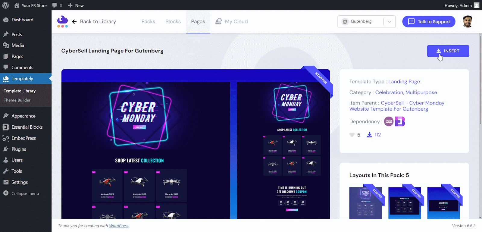 黑色星期五的 WordPress 网站 WordPress site for Black Friday