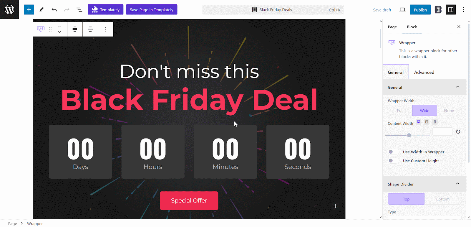 黑色星期五的 WordPress 网站 WordPress site for Black Friday