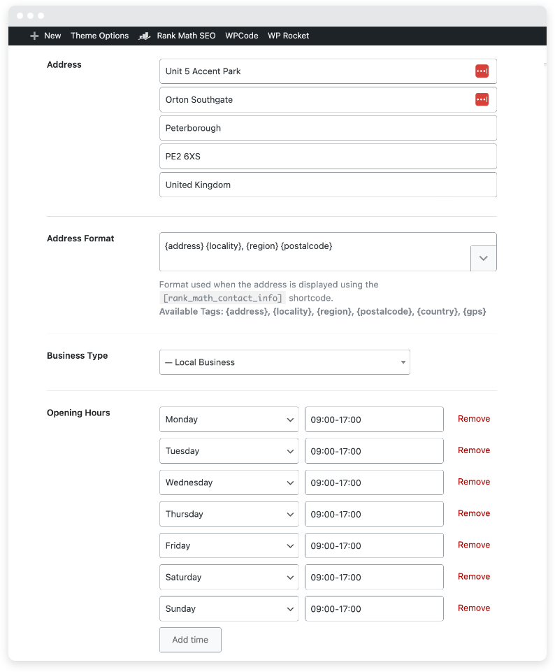 Il backend di un modulo sito Web in cui vengono popolati i dati dello schema locale.