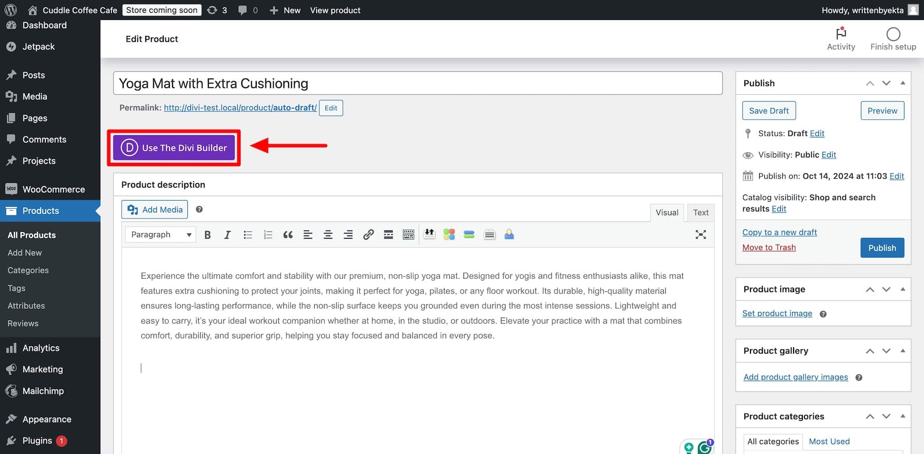 Bearbeiten Sie Woocommerce-Seiten mit Divi