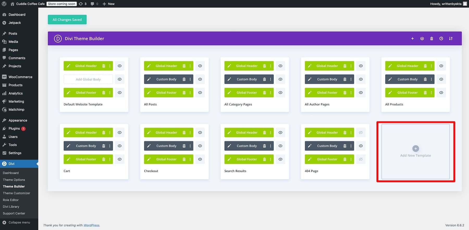 Erstellen Sie eine neue Theme-Builder-Vorlage