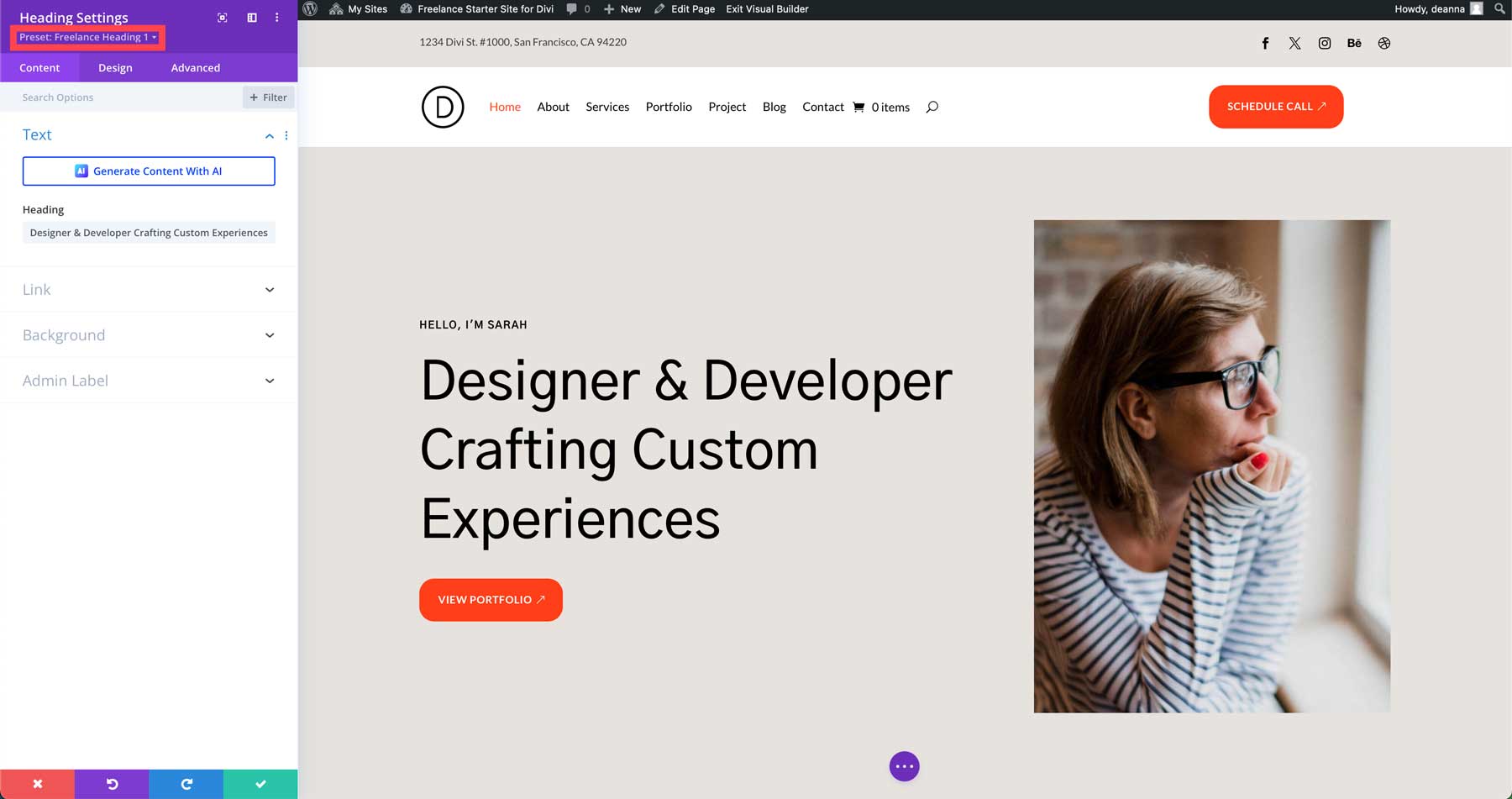 Situs pemula freelance untuk Divi