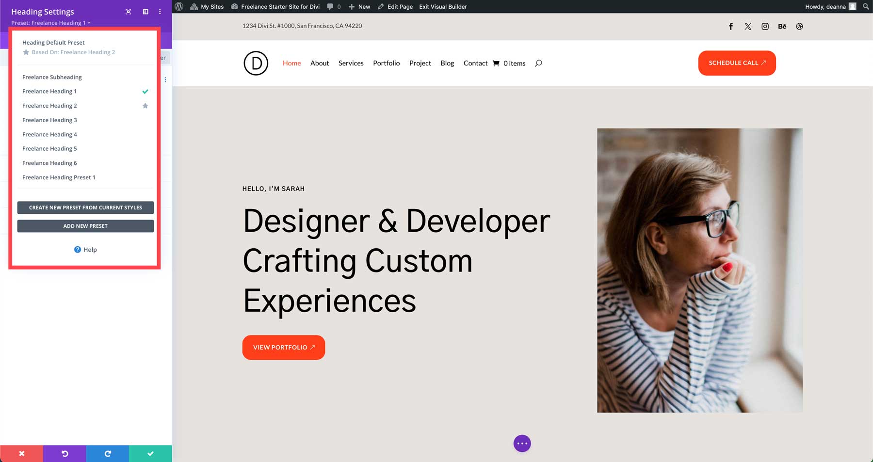 Situs pemula freelance untuk Divi