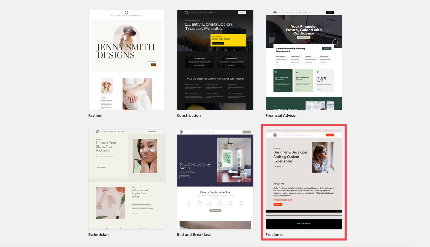 Situs pemula freelance untuk Divi