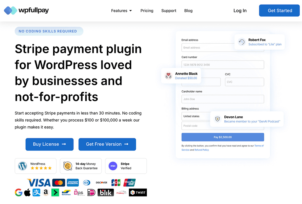 Le site du plugin WP Full Pay