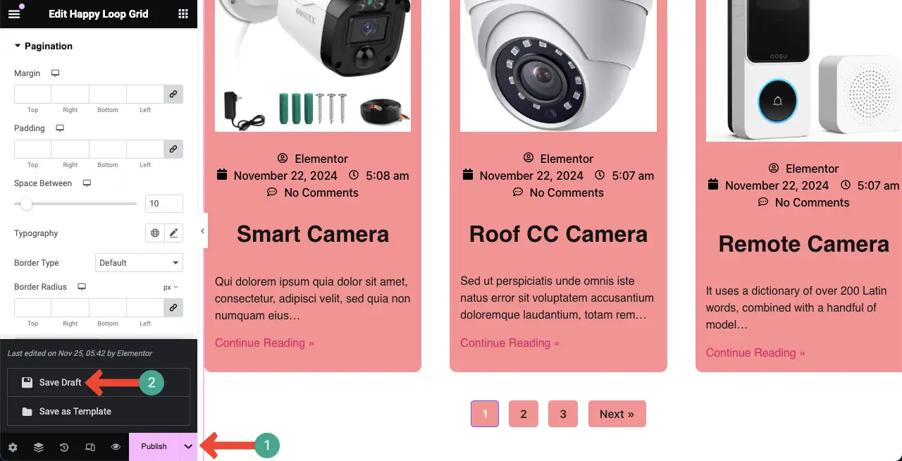Как использовать виджет Elementor Loop Grid в WordPress с HappyAddons 31 Preview the changes in the Loop Grid widget