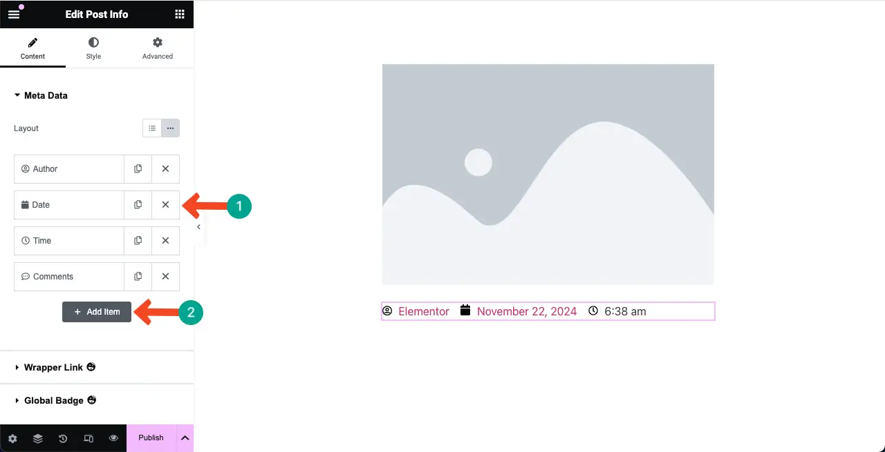 Как использовать виджет Elementor Loop Grid в WordPress с HappyAddons 8 Edit the Post Info elements