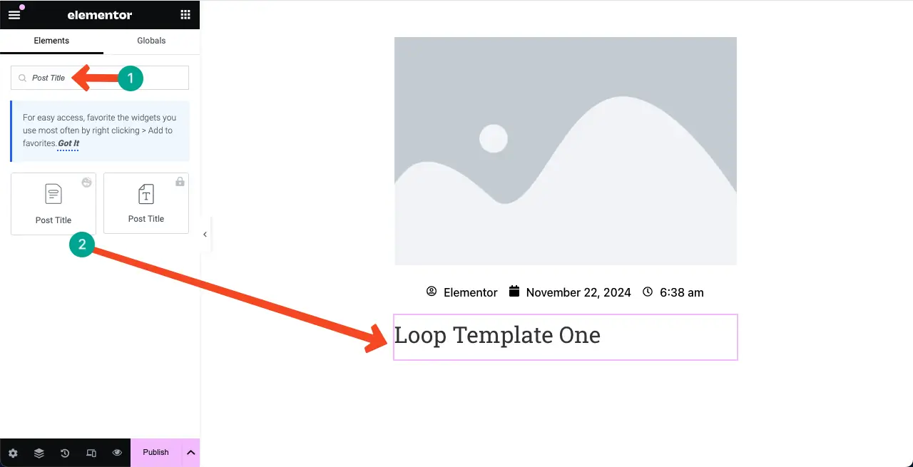 Как использовать виджет Elementor Loop Grid в WordPress с HappyAddons 10 Add the Post Title widget to design the Loop Grid template