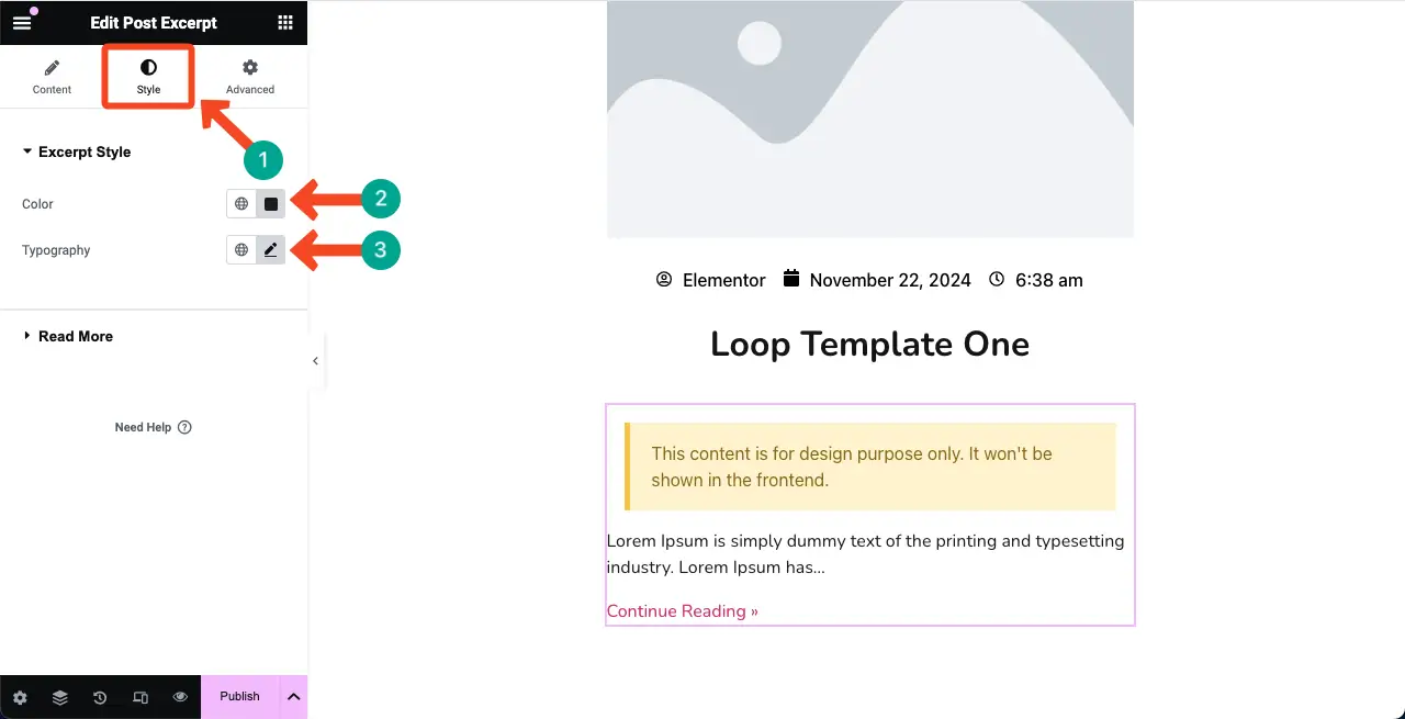 Как использовать виджет Elementor Loop Grid в WordPress с HappyAddons 14 Stylize the Post Excerpt widget