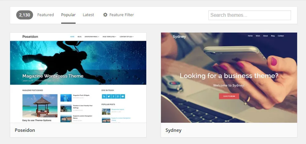 Temas de WordPress de WordPress frente a Squarespace