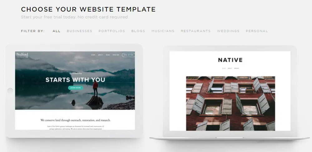 Plantillas de WordPress frente a Squarespace Squarespace