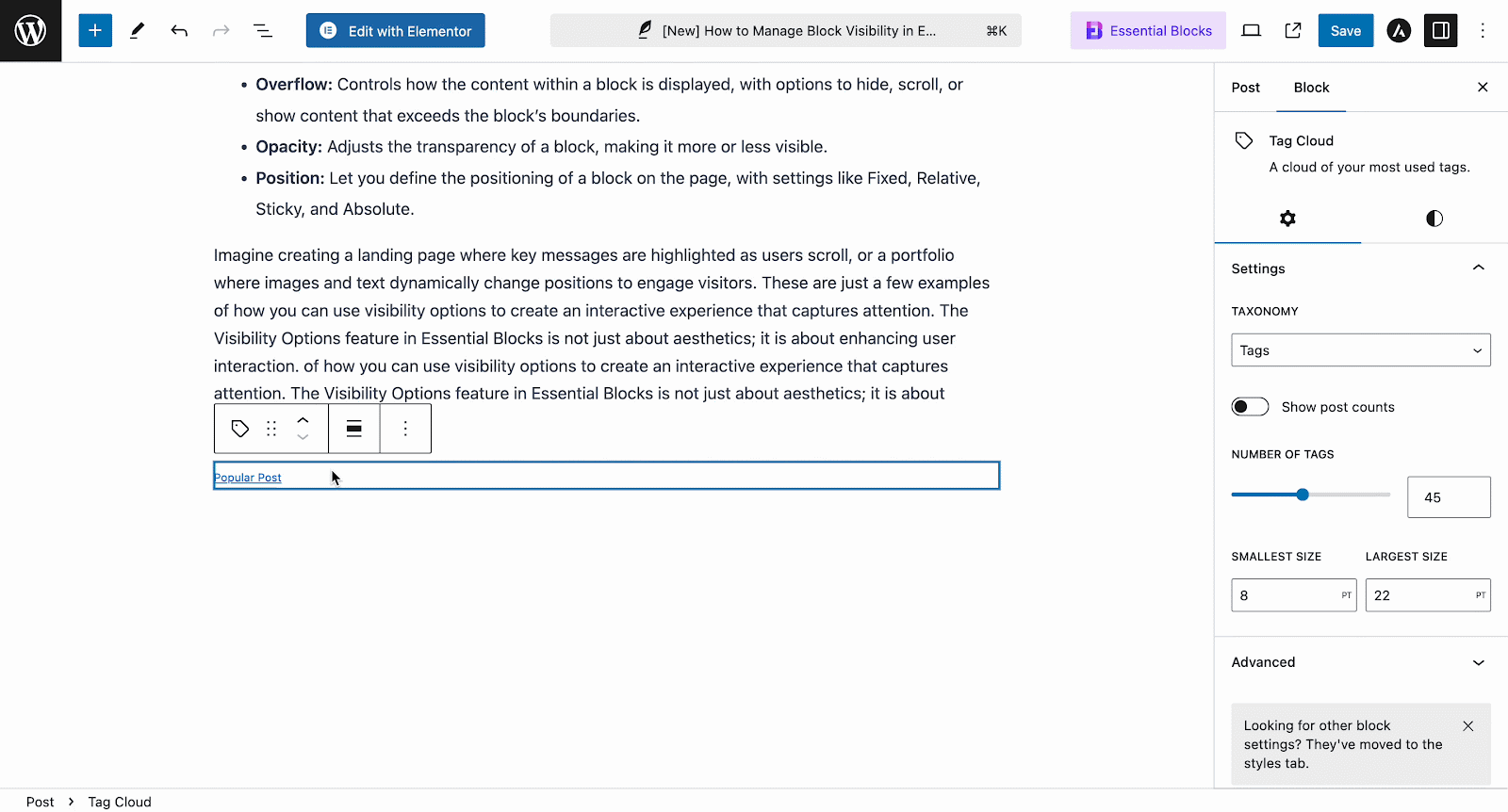 WordPress で人気のタグ Popular Tags in WordPress