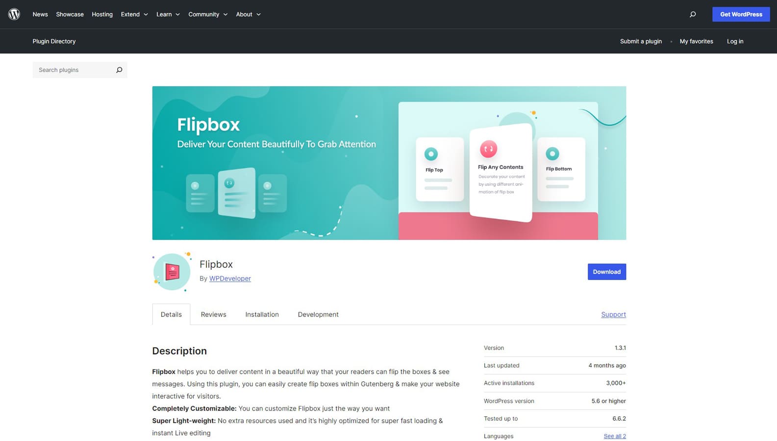 Photo de Flipbox, l'un des plugins WordPress flip box, avec divers paramètres de personnalisation.